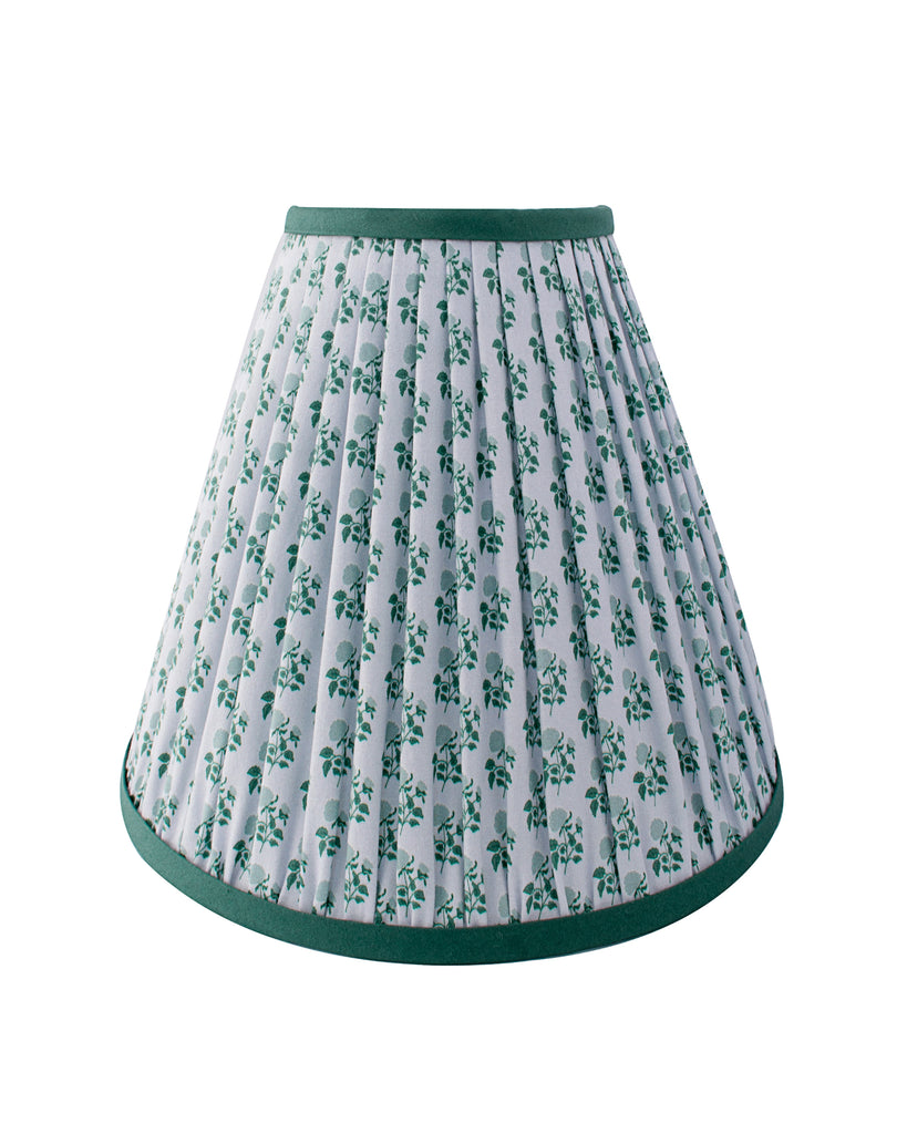 Mini Rosie Detail - Blue Lampshade w/Green Trim